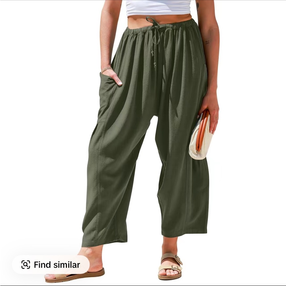 TARSE women’s wide leg olive green pants